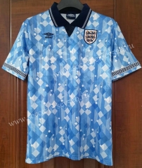 Retro Version 1990 England 2nd Away Blue Thailand Soccer Jersey-7T