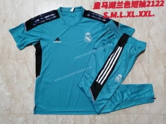 2021-2022 Real Madrid Lake Blue Thailand Soccer Tracksuit-815