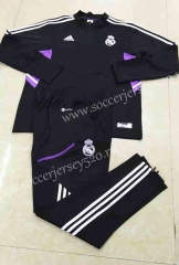 2022-2023 Real Madrid Black Thailand Soccer Tracksuit-411