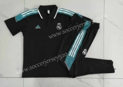 2021-2022 Real Madrid Black Thailand Polo Uniform-815