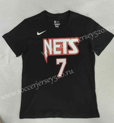 Brooklyn Nets Black #7 NBA Cotton T-shirt-LH