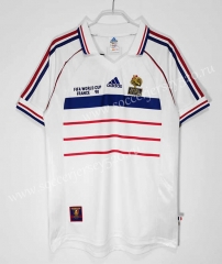 Retro Version 1998 Final Edition France Away White Thailand Soccer Jersey AAA-C1046