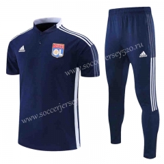 2022-2023 Olympique Lyonnais Royal Blue Thailand Polo Uniform-4627