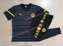 2022-2023 Borussia Dortmund Black Short-sleeved Thailand Soccer Tracksuit -815