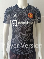 Player Version 2022-2023 Manchester United Goalkeeper Black Thailand Soccer Jersey AAA-807