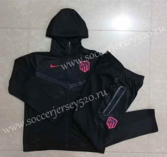 2022-2023 Atletico Madrid Black Thailand Soccer Jacket Uniform With Hat-815
