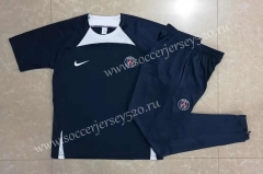 2022-2023 Paris SG Royal Blue Short-sleeved Thailand Soccer Tracksuit With Hat-815