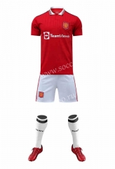 ( Without Brand Logo )2022-2023 Manchester United Home Red Soccer Uniform-9031