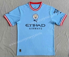 2022-2023 Correct Version Manchester City Home Blue Thailand Soccer Jersey AAA-817