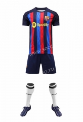 ( Without Brand Logo ) 2022-2023 Barcelona Home Red&Blue Soccer Uniform-9031