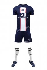 Without Logo 2022-2023 Paris SG Home Blue Soccer Uniform-9031