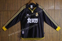 Retro Version 98-00 Real Madrid Away Black LS Thailand Soccer Jersey AAA-SL