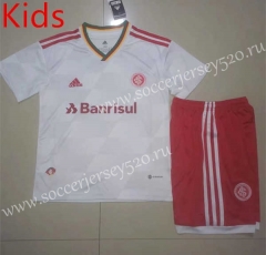 2022-2023 Brazil SC Internacional Away White Kids/Youth Soccer Uniform-507