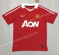 Retro Version 10-11 Manchester United Home Red Thailand Soccer Jersey AAA-908