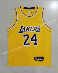 2022-2023 Hot-press Los Angeles Lakers Yellow #24 NBA Jersey-815