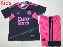 2022-2023 Feyenoord Rotterdam Black&Pink Kids/Youth Soccer Uniform-507
