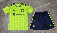 2022-2023 Manchester United 2nd Away Fluorescent Green Soccer Uniform-6748