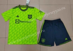 2022-2023 Manchester United 2nd Away Fluorescent Green Soccer Uniform-718