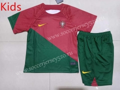 2022-2023 Portugal Home Red&Green Kids/Youth Soccer Uniform-507