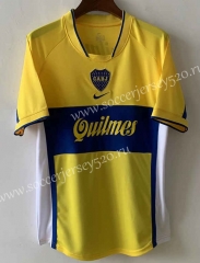 Retro Version 2001 Boca Juniors Away Yellow Thailand Soccer Jersey AAA-9171