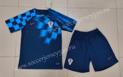 2022-2023 World Cup Croatia Away Royal Blue Soccer Uniform-718