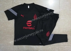 2022-2023 AC Milan Black Thailand Short-sleeved Tracksuit-815