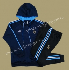 2022-2023 Argentina Royal Blue Thailand Soccer Jacket Uniform With Hat-815