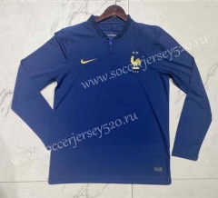 2022-2023 France Home Royal Blue LS Thailand Soccer Jersey AAA-9268