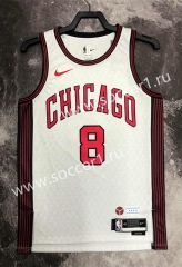 2022-2023 City Edition Chicago Bulls White #8 NBA Jersey-311