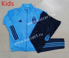 ( 3 Stars ) 2022-2023 Argentina Light Blue Kids/Youth Soccer Jacket Uniform-815