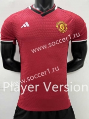 Player Version 2023-2024 Manchester United Red Thailand Soccer Jersey AAA-SJ
