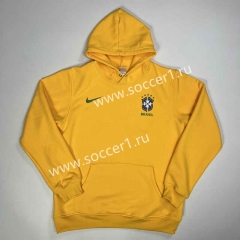 2022-2023 Brazil Yellow Thailand Soccer Tracksuit Top With Hat-CS