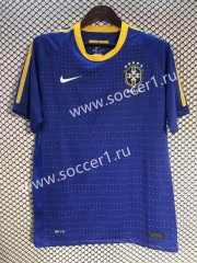 Retro Version 2010 Brazil Away Blue Thailand Soccer Jersey AAA-2669