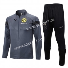 2022-2023 Borussia Dortmund Gray Thailand Soccer Jacket Uniform-815