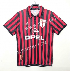 Retro Version 99-00 AC Milan Home Red&Black Thailand Soccer Jersey AAA-811