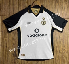 Retro Version 01-02 Centenary Version Manchester United Away Black&White Thailand Soccer Jersey AAA-SL