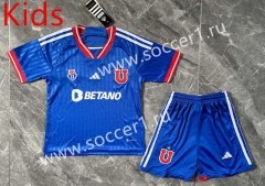 2023-2024 Universidad de Chile Home Blue Kids/Youth Soccer Uniform-GB