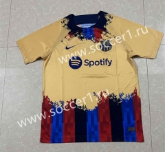 2023-2024 Barcelona Yellow hailand Training Soccer Jersey AAA-4927