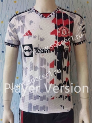 Player Version 2023-2024 Manchester United White&Red Thailand Training Jersey AAA-807
