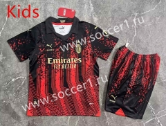 2023-2024 AC Milan Home Red&Black Kids/Youth Soccer Uniform-8975