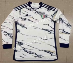 2023-2024 Italy Away White LS Thailand Soccer Jersey AAA-0871