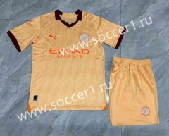 2023-2024 Manchester City Yellow Soccer Uniform-709