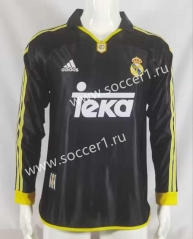 Retro Version 99-01 Real Madrid Away Black LS Thailand Soccer Jersey AAA-503