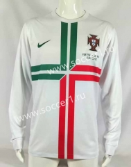 Retro Version 2012 Portugal Away White LS Thailand Soccer Jersey AAA-503