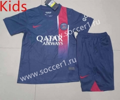 2023-2024 Paris SG Home Royal Blue Kid/Youth Soccer Uniform-507