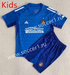 2023-2024 Atlanta United FC Goalkeeper Blue Kids/Youth Soccer Uniform-AY