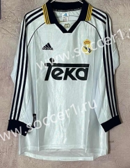 Retro Version 98-00 Real Madrid Home White LS Thailand Soccer Jersey AAA-6590