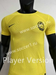 Player Version 2023-2024 Malaysia Home Yellow Thailand Soccer Jersey AAA-8407