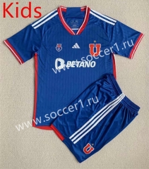 2023-2024 Universidad de Chile Home Blue Kids/Youth Soccer Uniform-AY