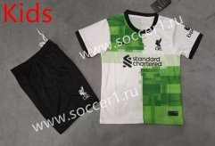 2023-2024 Liverpool Away White&Green Kids/Youth Soccer Uniform-8423